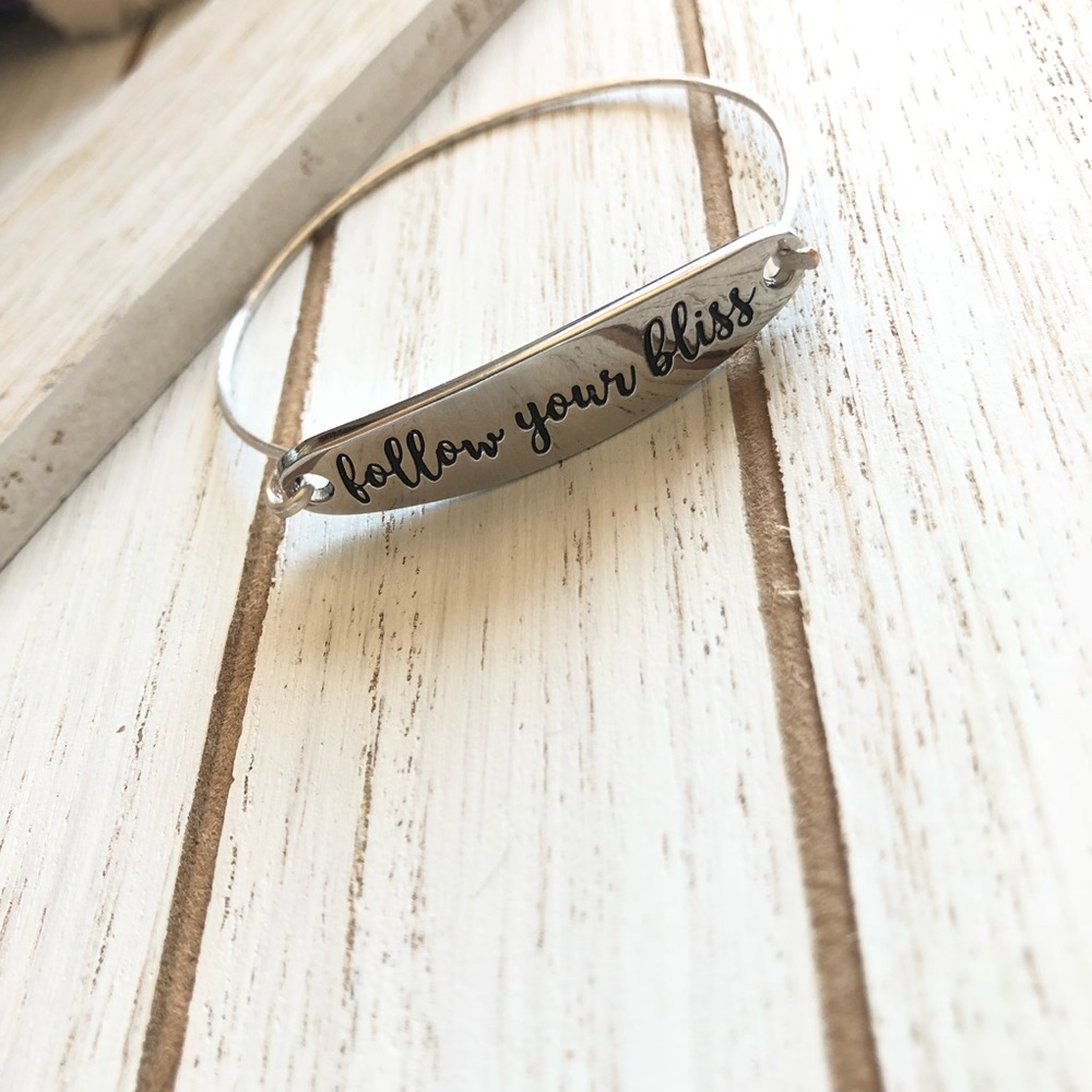 Handmade Inspirational Silver Bracelet- Everyday Wear